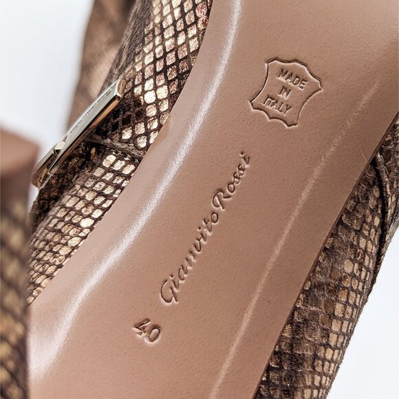 Gianvito Rossi Women Neutrals Gold Boots Animal Print Leather sz 10US 40EU - Picture 9 of 10